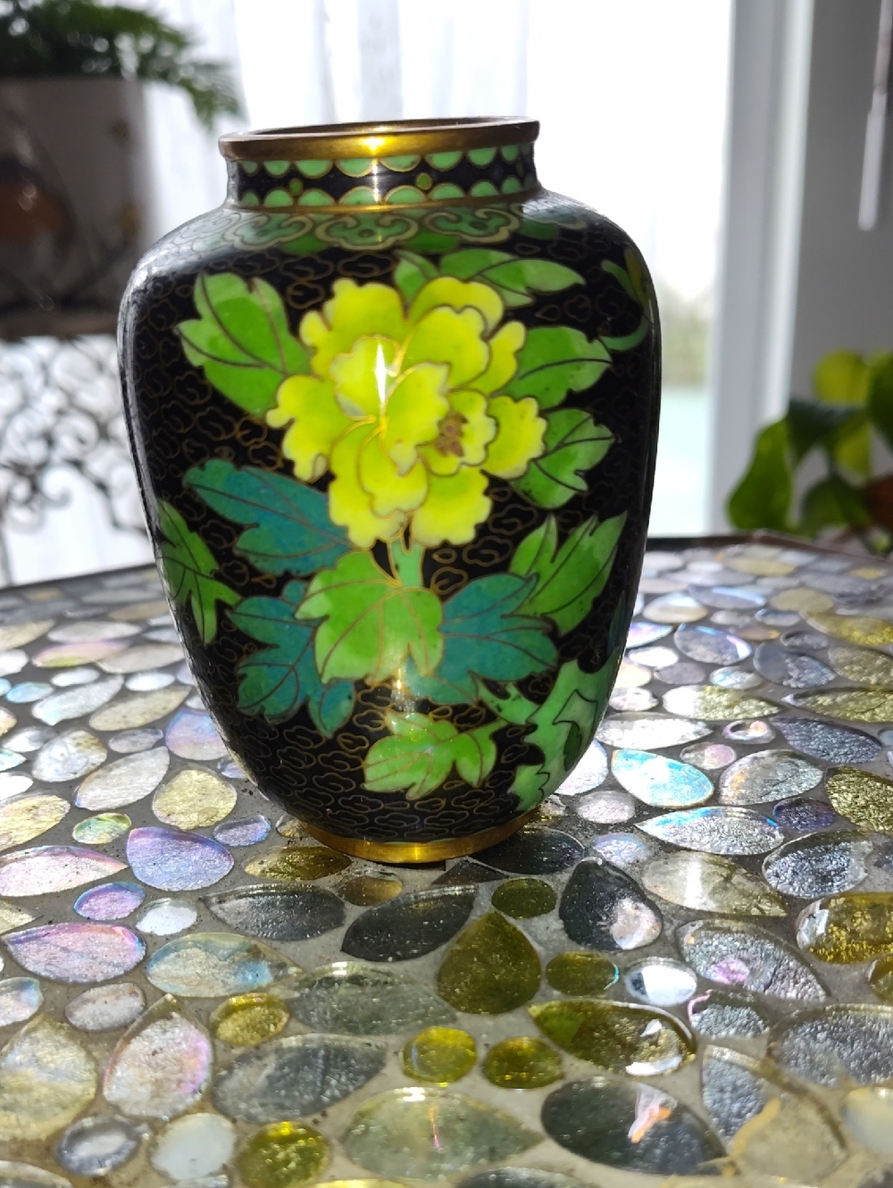 Mini Brass Floral Motif Vase